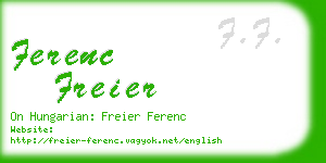 ferenc freier business card